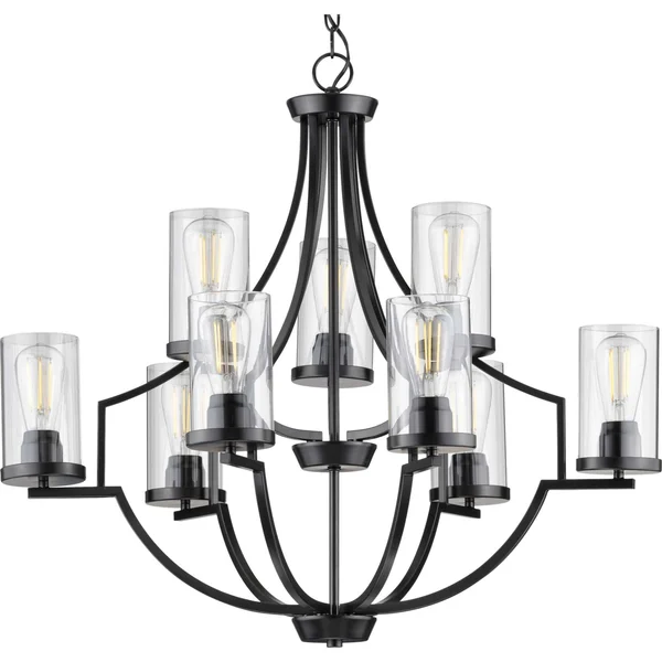 Progress Lighting Lassiter 9-Light Black Traditional Chandelier, P400198-031