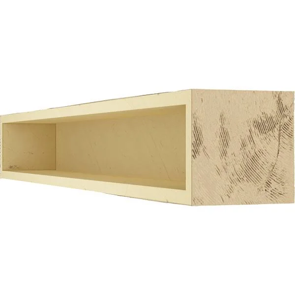 Ekena Millwork MANUSD08X12X84PP 8x22H x 12x22D x 84x22W Sandblasted Faux Wood Fireplace Mantel, Natural Pine