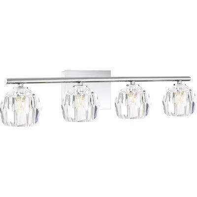Aubrie Dimmable Polished Chrome Vanity Light Mercer41 Number of Lights: 4