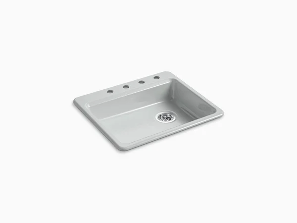 Kohler 5479-4-95 Riverby 25x22 x 22x22 x 5-11/12x22 Top-Mount Single-Bowl Kitchen Sink - Ice Grey