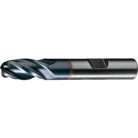 Greenfield Industries Inc C75116 Cleveland HG-4B-TC HSS 4-Flute TiCN Ball Nose Single End Mill, 1/2x22 x 1/2x22 x 1x22 x 3x22