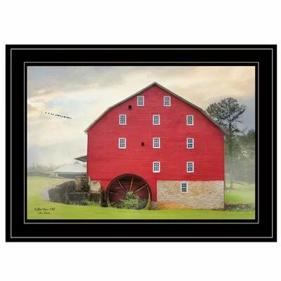 'Willow Grove Mill' by Lori Deiter - Picture Frame Painting Print on Paper August Grove Format: Black Framed