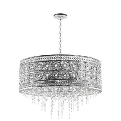 Bester 3 - Light Shaded Drum Chandelier with Crystal Accents Willa Arlo Interiors