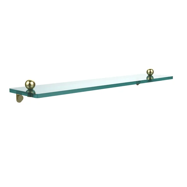 Allied Brass 22x22 Glass Vanity Shelf with Beveled Edges Satin Brass