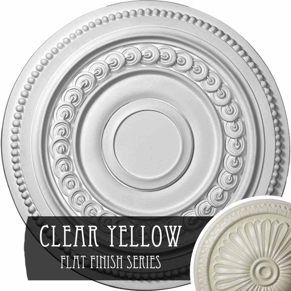 18x22OD x 1 1/4x22P Oldham Ceiling Medallion (Fits Canopies Up to 8 5/8x22), Hand-Painted Clear Yellow