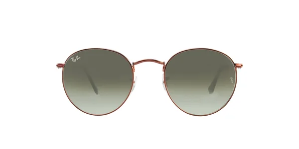 Ray-Ban Round Metal Sunglasses RB3447 9002A6 - Bronze-Copper Frame - Green Gradient Lenses - 50mm