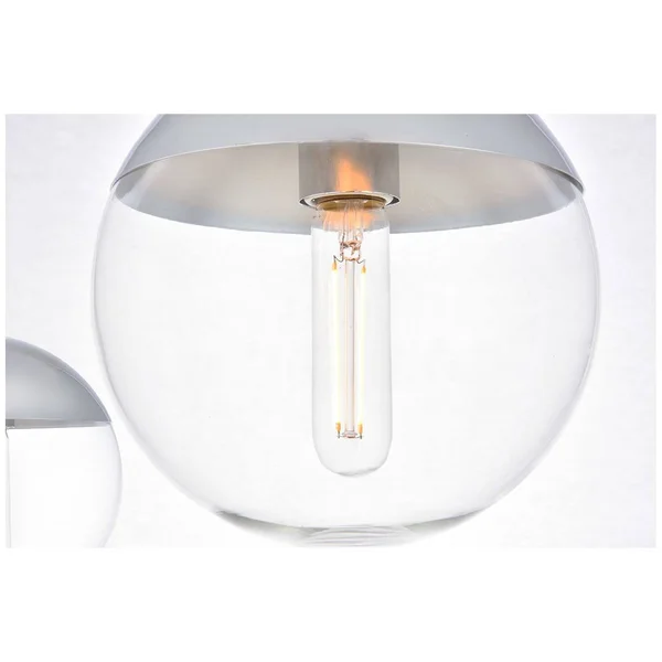 Elegant LD6089C Eclipse 7 Lights Chrome Pendant with Clear Glass