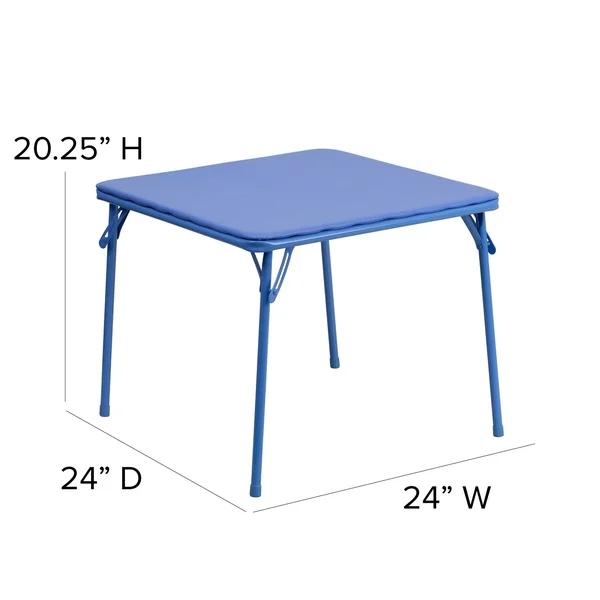Emma + Oliver Kids Colorful 3 PC Folding Table and Chair Set Daycare Classroom