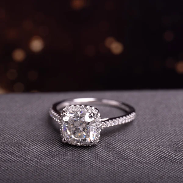 Miadora 14K White Gold Moissanite and Diamond Engagement Ring - 5