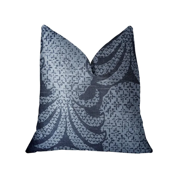 Plutus Pineapple Crush Blue and Black Luxury Throw Pillow 18x22L x18x22W