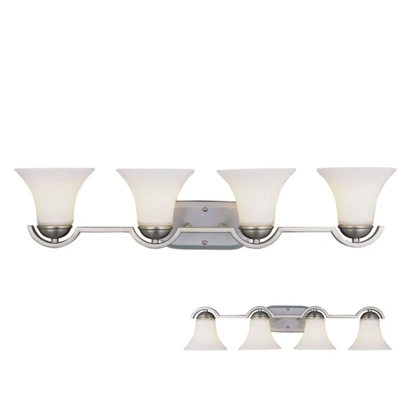 Transglobe 2454BN 4 Globe Bathroom Vanity Light Fixture, Nickel
