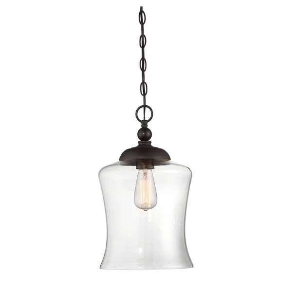 251 First Whittier 10 in. One-Light Mini Pendant in Oil Rubbed Bronze - Farmhouse, Bellacor 2056141