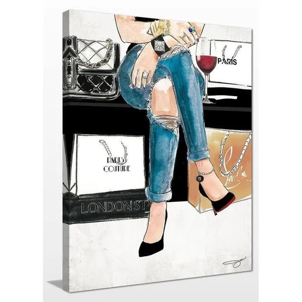 by Jodi Wine and Shopping 2x22 Giclee Stretched Canvas Wall Art 30 x 40