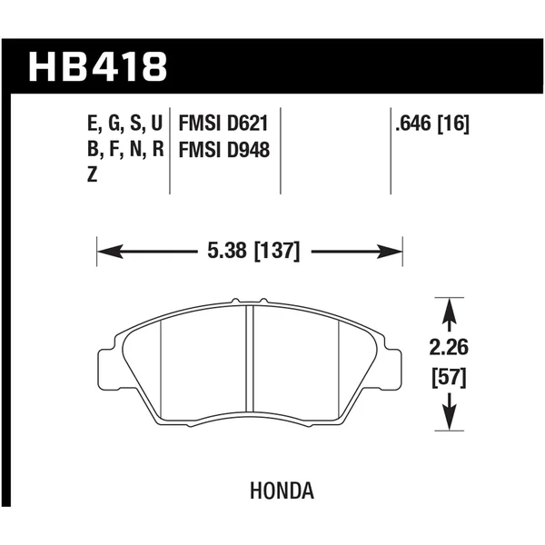 Hawk Performance HPS Brake Pads HB418F.646