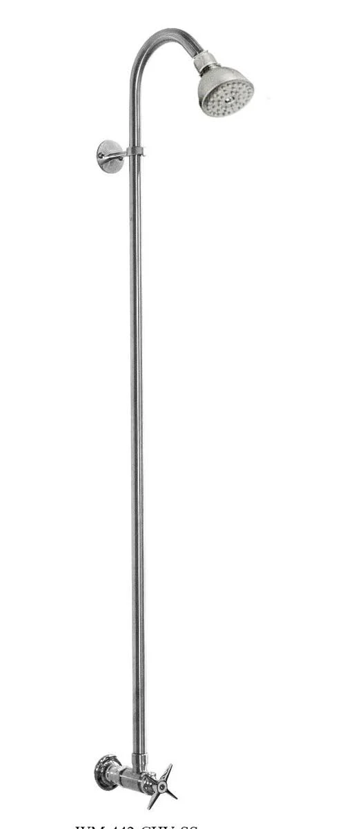 Outdoor Shower Company WM-442-CHV-SS Shower Heads with Pivotal Ball Joints per EA - Stainless Steel