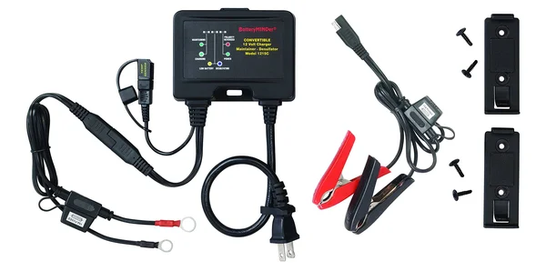 BatteryMINDer 1215C: 12 Volt-1.5 Amp Convertible Multi-Use On-Board, Benchtop Battery Charger, Battery Maintainer, and Battery D
