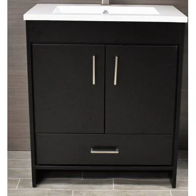 Ceravolo 30x22 Single Bathroom Vanity Latitude Run Base Finish: Black