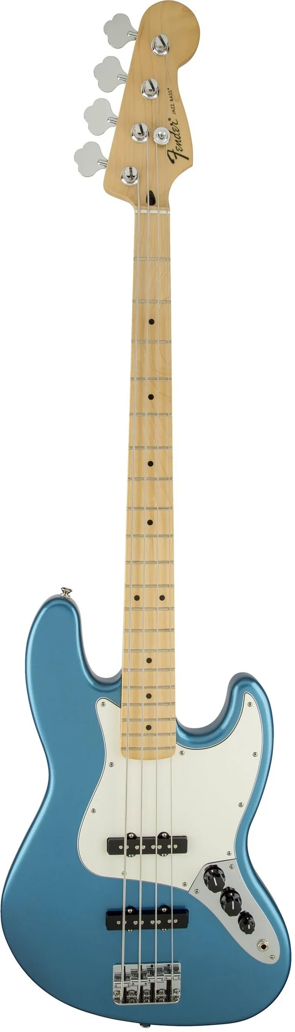 Fender Standard Jazz Bass Guitar, Lake Placid Blue, Gloss Maple Fretboard