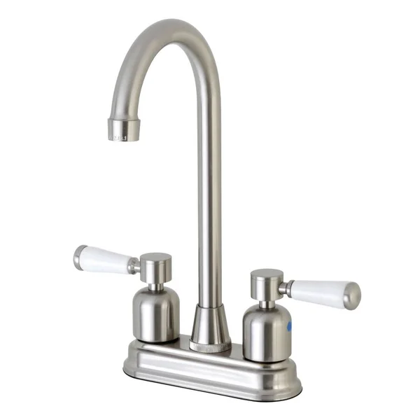 Kingston Brass Fb498dpl 4 in. Paris Centerset High-Arch Spout Bar Faucet Brushed Nickel