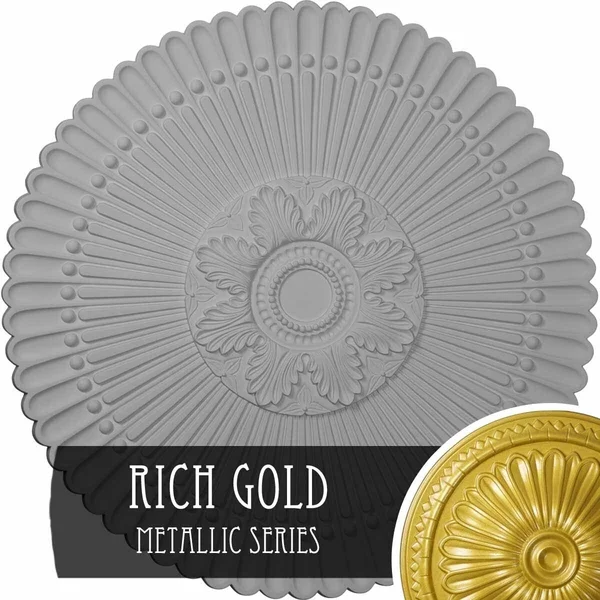 30x22OD x 1 1/4x22P Nexus Ceiling Medallion (Fits Canopies Up to 2 3/4x22), Hand-Painted Rich Gold