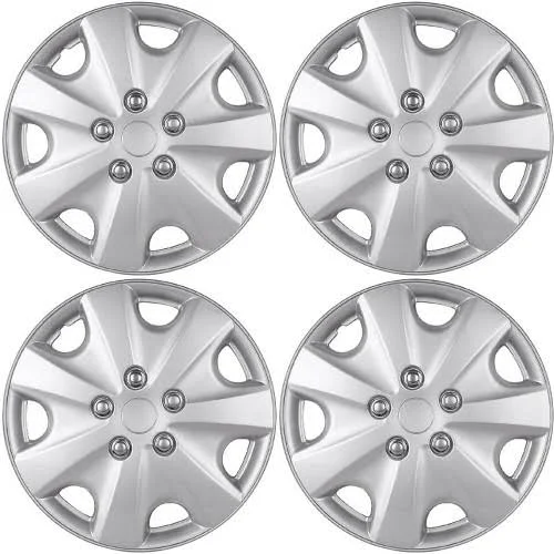 OxGord 4 Piece Set A/M Silver ABS Fits 2003 2004 Honda Accord 15x22 Wheel Covers Hub Caps