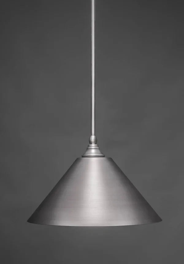 Toltec Lighting 23-BN-420 1 Light 14 inch Mini Pendant in Brushed Nickel with 14 inch Brushed Nickel Metal Shade