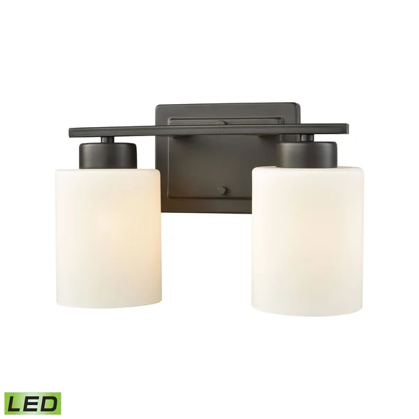 Thomas Lighting CN579211 Summit Place 2 Light Bath in Oil Rubbed Bronze with Opal White Glass