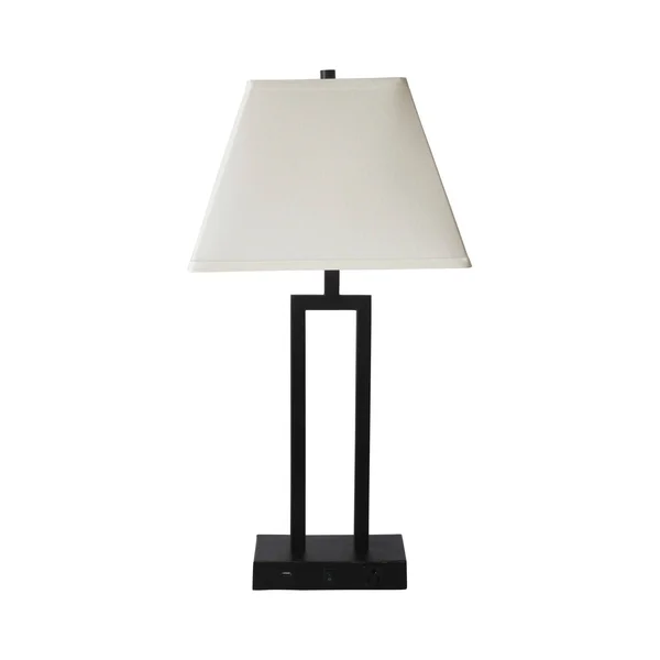 Fangio Lighting 27 in. Tech-Friendly Metal Table Lamp with Outlet and USB Port - Bronze