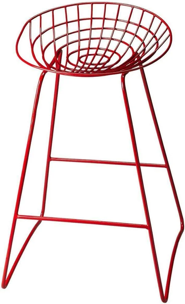 EuroLuxHome Bar Stool Contemporary Distressed Red Iron