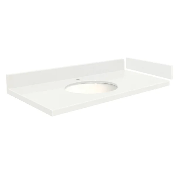 Transolid 31.25-in Natural White Quartz Bathroom Vanity Top - VT31.25X22-1OU-4W-1