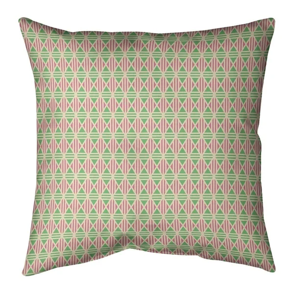 Porch & den Gilmore Lined Diamonds Throw Pillow - 14 x 14 - Pink & Yellow - Synthetic Fiber