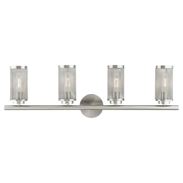 Livex Lighting-14124-91-Industro - 4 Light Bath Vanity Brushed Nickel