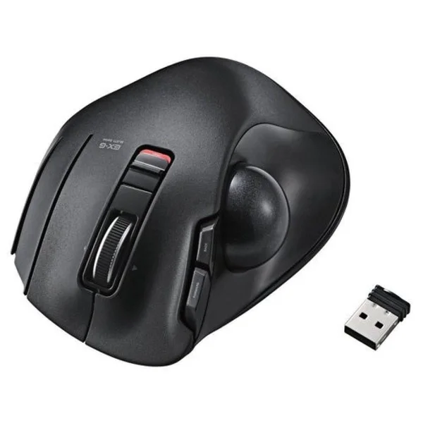 Elecom Wireless Trackball Mouse w/5 Button & Tilt Function Black M-XT1DRBK from Japan