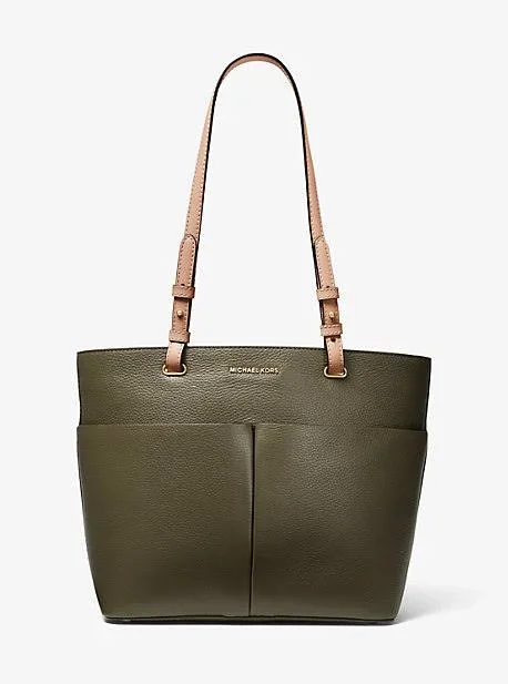 Michael Kors Bedford Pebble Leather Pocket Tote (olive)