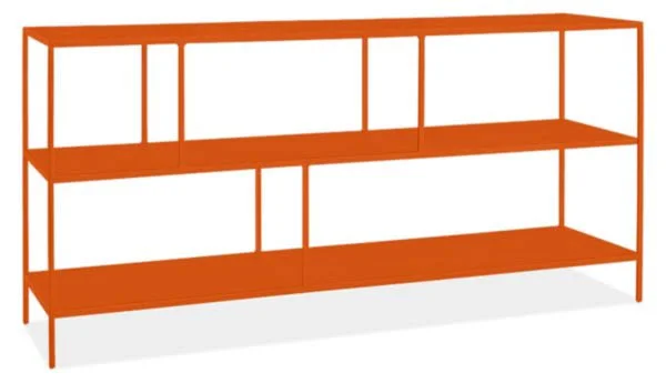 Room & Board, Modern Foshay Console Bookcase 15d 60W 29h in Tangerine