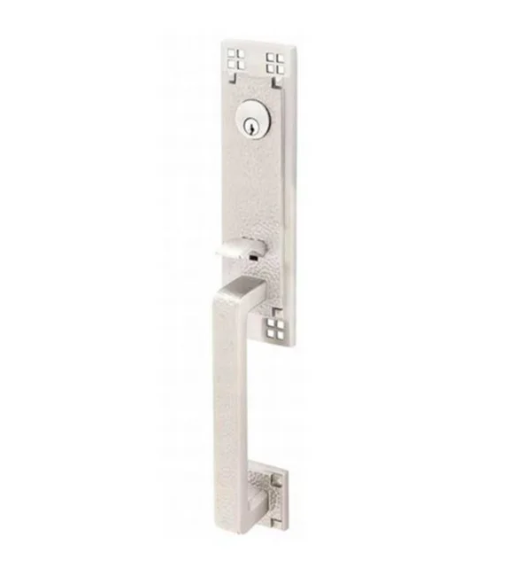 Emtek 4811ACUS15LH Arts & Crafts Handleset with Single Cylinder Deadbolt and Door Knob/Lever and Rosette Interior Knob/Lever