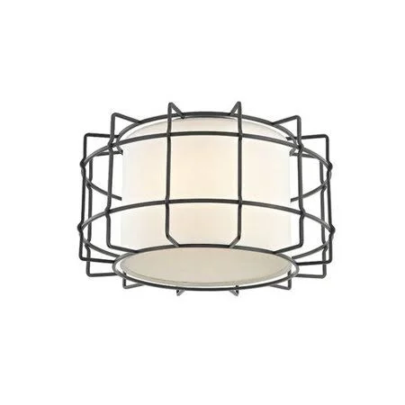 Brenton 2 - Light 16x22 Caged Geometric LED Flush Mount Fixture Finish: Old Bronze