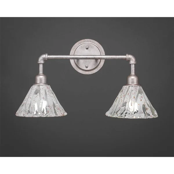 Toltec Lighting-182-AS-7195-Vintage - 20 inch One Light Bath Vanity Aged Silver Finish with Italian Ice Glass