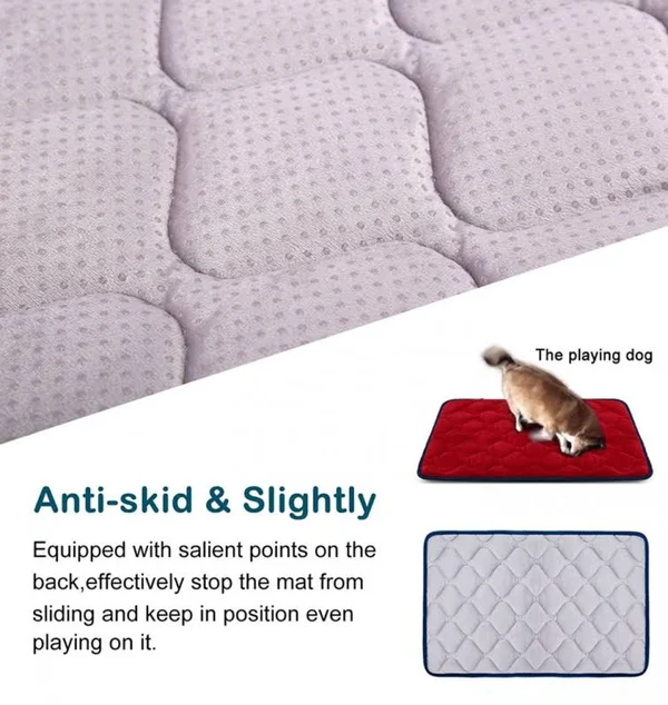 (120cm, Red) - Dog Bed Mat Washable - Soft Fleece Crate Pad - Anti-Slip Matress for Small Medium Large Pets by HeroDog
