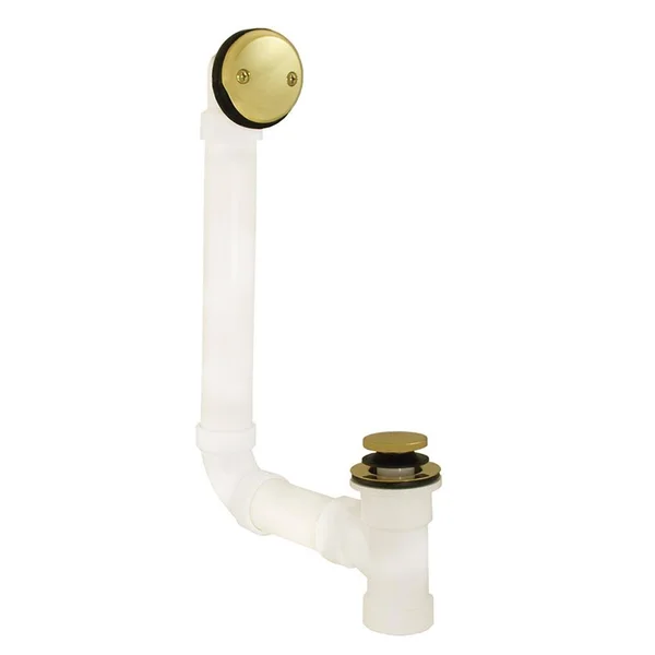 Jones Stephens B07126 Schedule 40 PVC Two-Hole Toe Touch Direct T-Waste Pop-Up Tub Drain