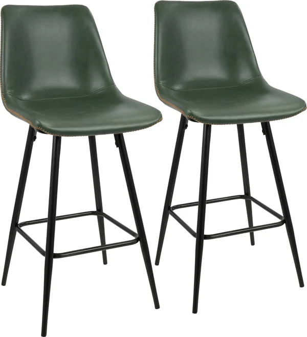 LumiSource Durango Green Counter Stool Set of 2