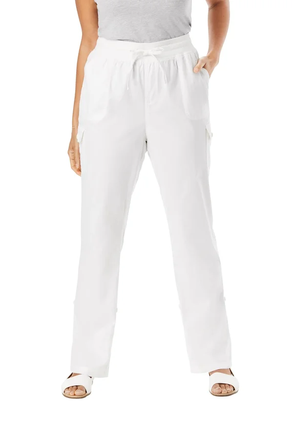 Plus Size Women's Convertible Length Cargo Pant by Woman Within in White (Size 34 WP)