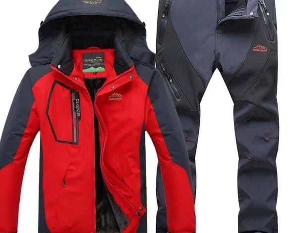 ShoppeApparel Biking Jacket Travel-Suit Softshell Fishing Outdoor Waterproof Winter Ascend Camping Hiking Rain Jacket Red Gray 5
