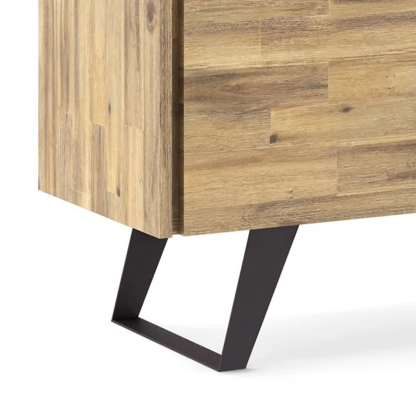 Wyndenhall Mitchell Solid Acacia Wood 63 inch Wide Modern Industrial TV Media Stand for TVs Up to 70 Inches - Distressed Golden