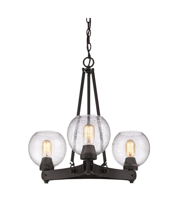 Golden Lighting-4855-3 RBZ-SD-Galveston - 3 Light Chandelier Rubbed
