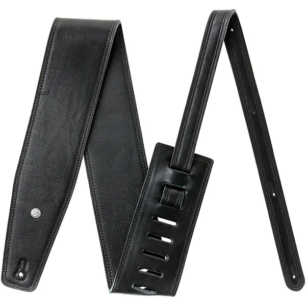 Dunlop BMF16BK Deluxe 3.5 in. Black Leather Brass Strap
