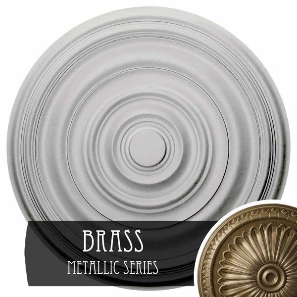 29 1/8x22OD x 1 1/2x22P Carton Smooth Ceiling Medallion (Brass)