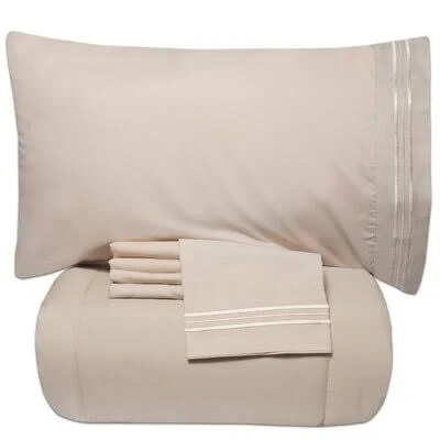 Bucktown Luxury Alternative Comforter Set Charlton Home Color: Cream, Size: Twin XL Comforter + 3 Additional Pieces