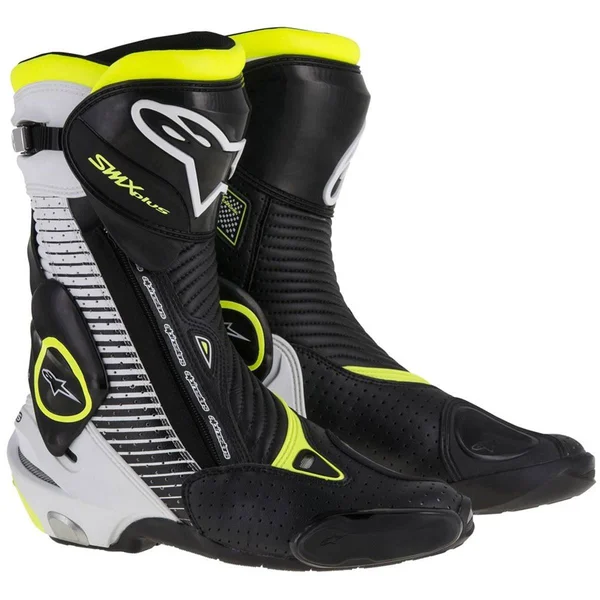 Alpinestars SMX Plus Vented Boots - Black/White/Fluo Yellow - 36