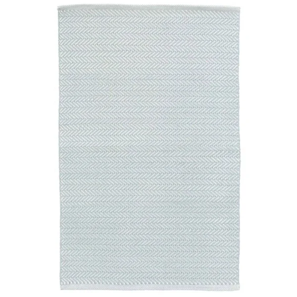 Dash & Albert - 8x10 - Herringbone Light Blue/Ivory Indoor/Outdoor Rug